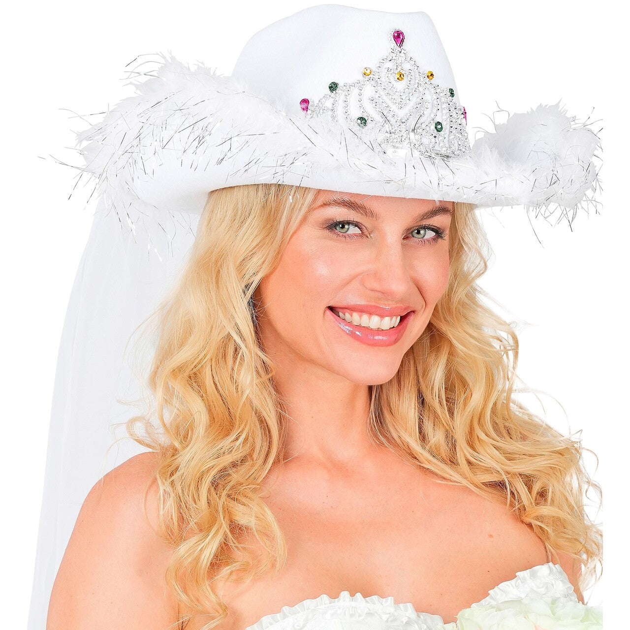 Op deze afbeelding zie je een Accessoires, van het merk Widmann. Bride To Be Cowboyhoed