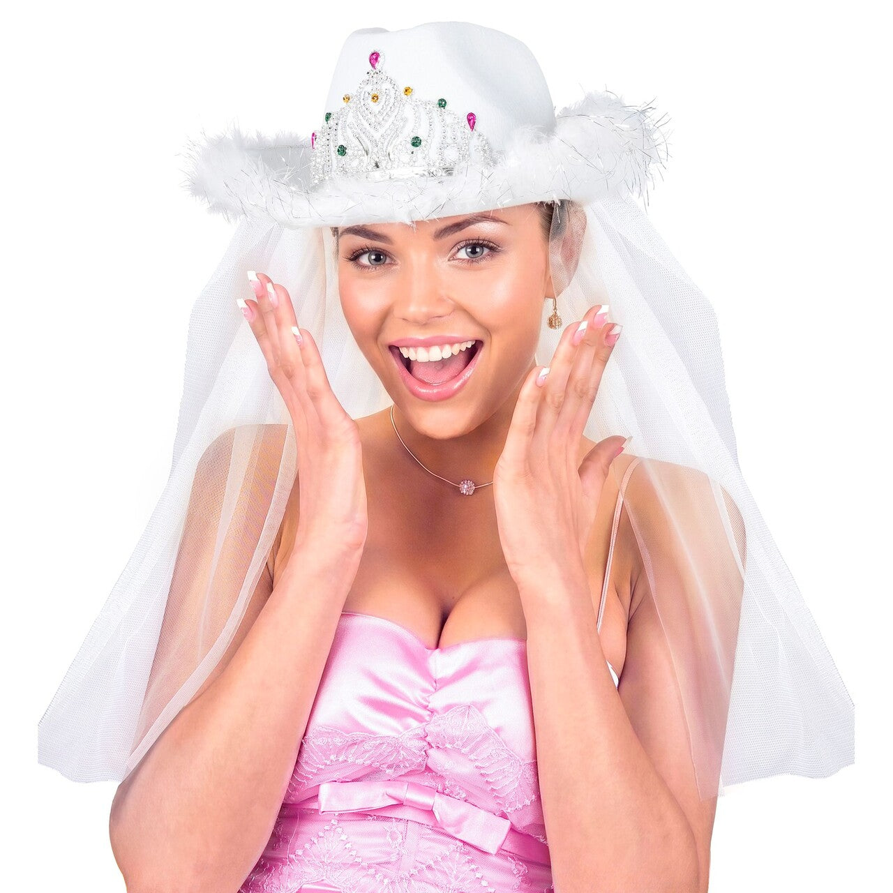 Op deze afbeelding zie je een Accessoires, van het merk Widmann. Bride To Be Cowboyhoed