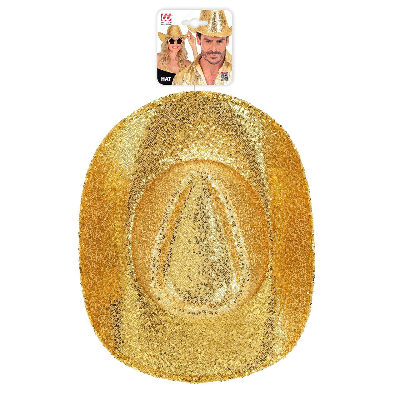 Op deze afbeelding zie je een Accessoires, van het merk Widmann. Cowboy Gouden Paillettenhoed