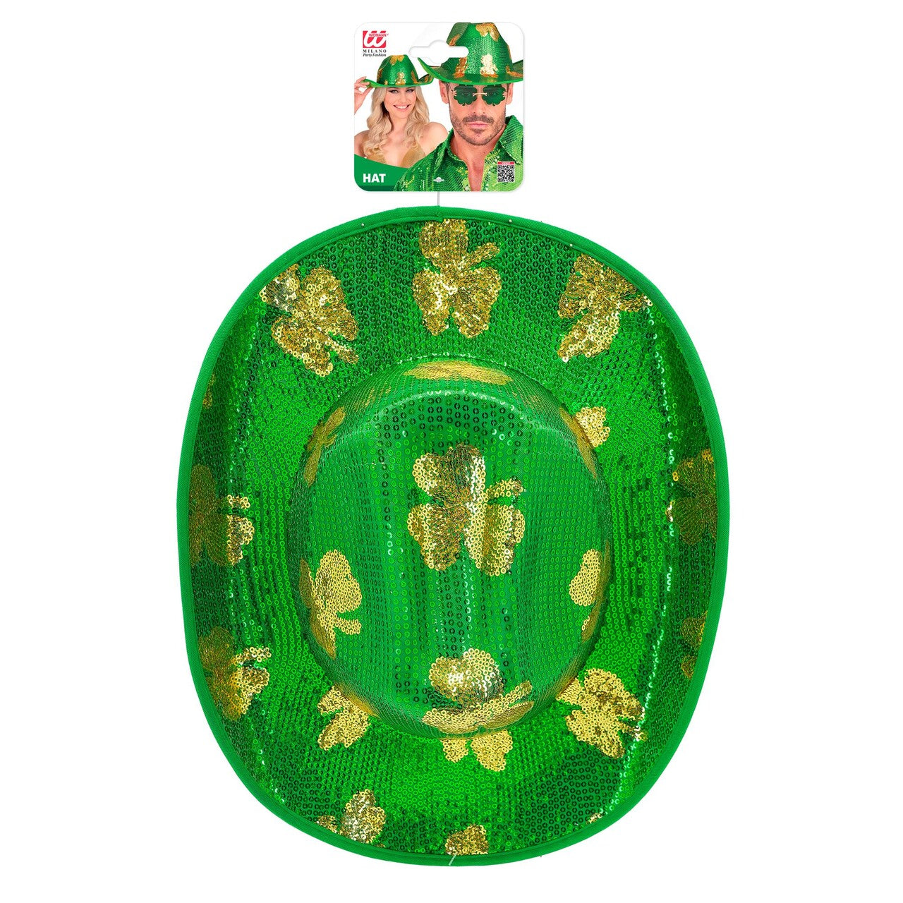 Op deze afbeelding zie je een Accessoires, van het merk Widmann. St. Patricks Day Paillettenhoed