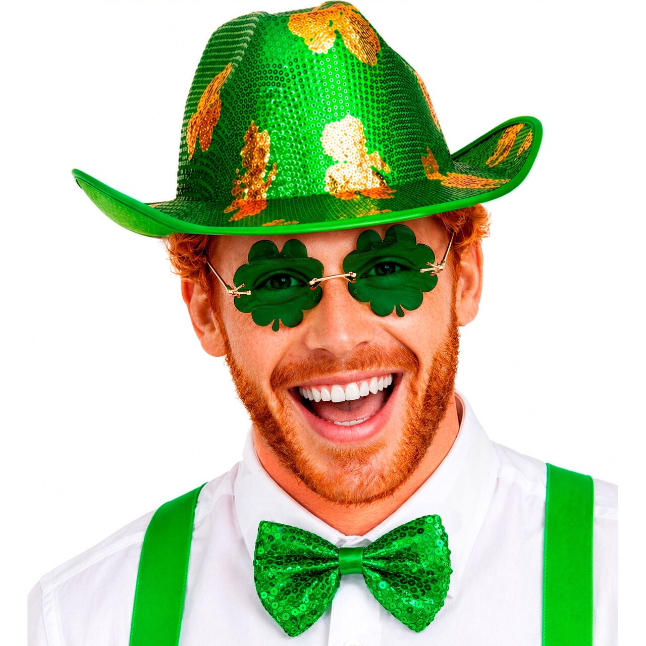 Op deze afbeelding zie je een Accessoires, van het merk Widmann. St. Patricks Day Paillettenhoed