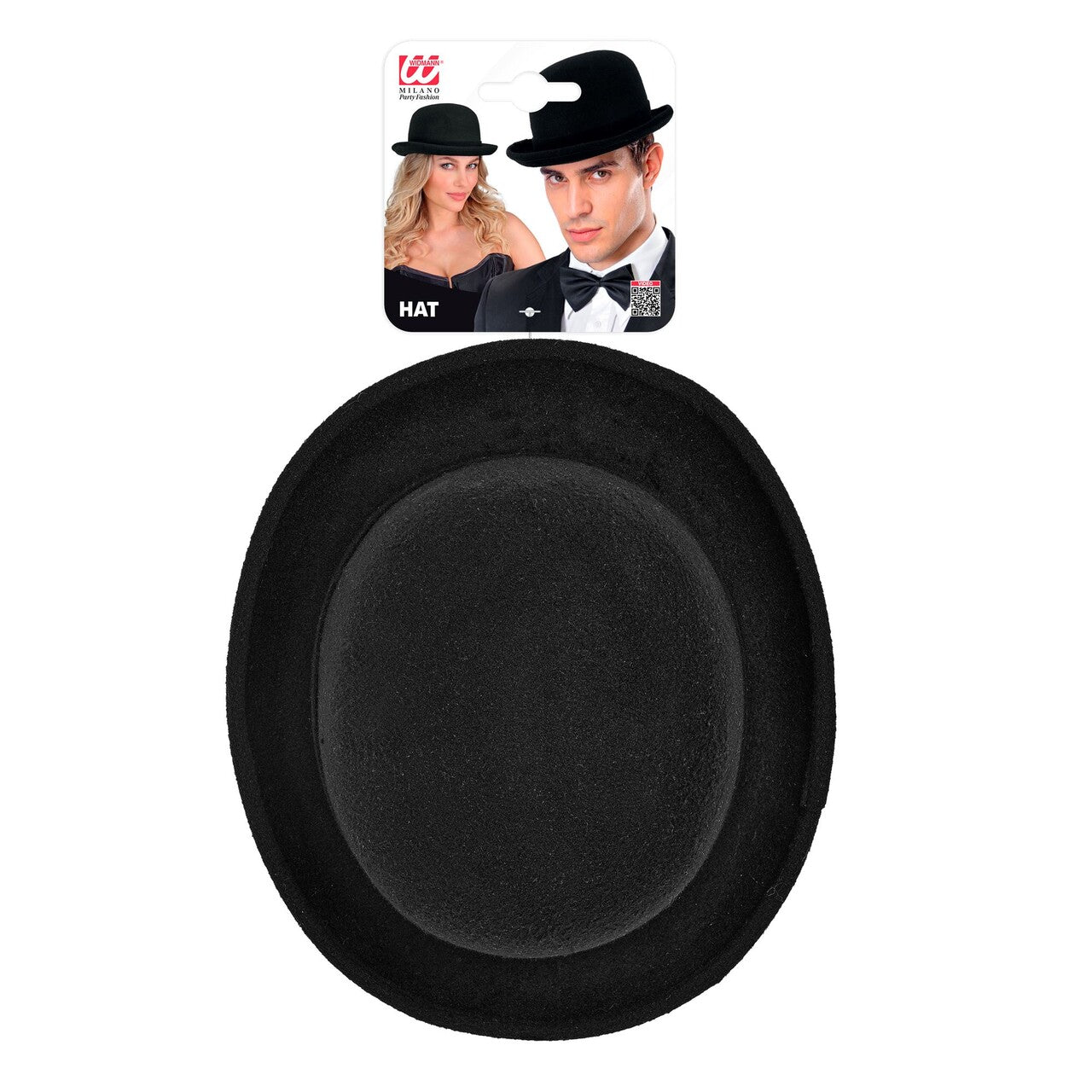 Op deze afbeelding zie je een Accessoires, van het merk Widmann. Bolhoed Zwart Wol Look