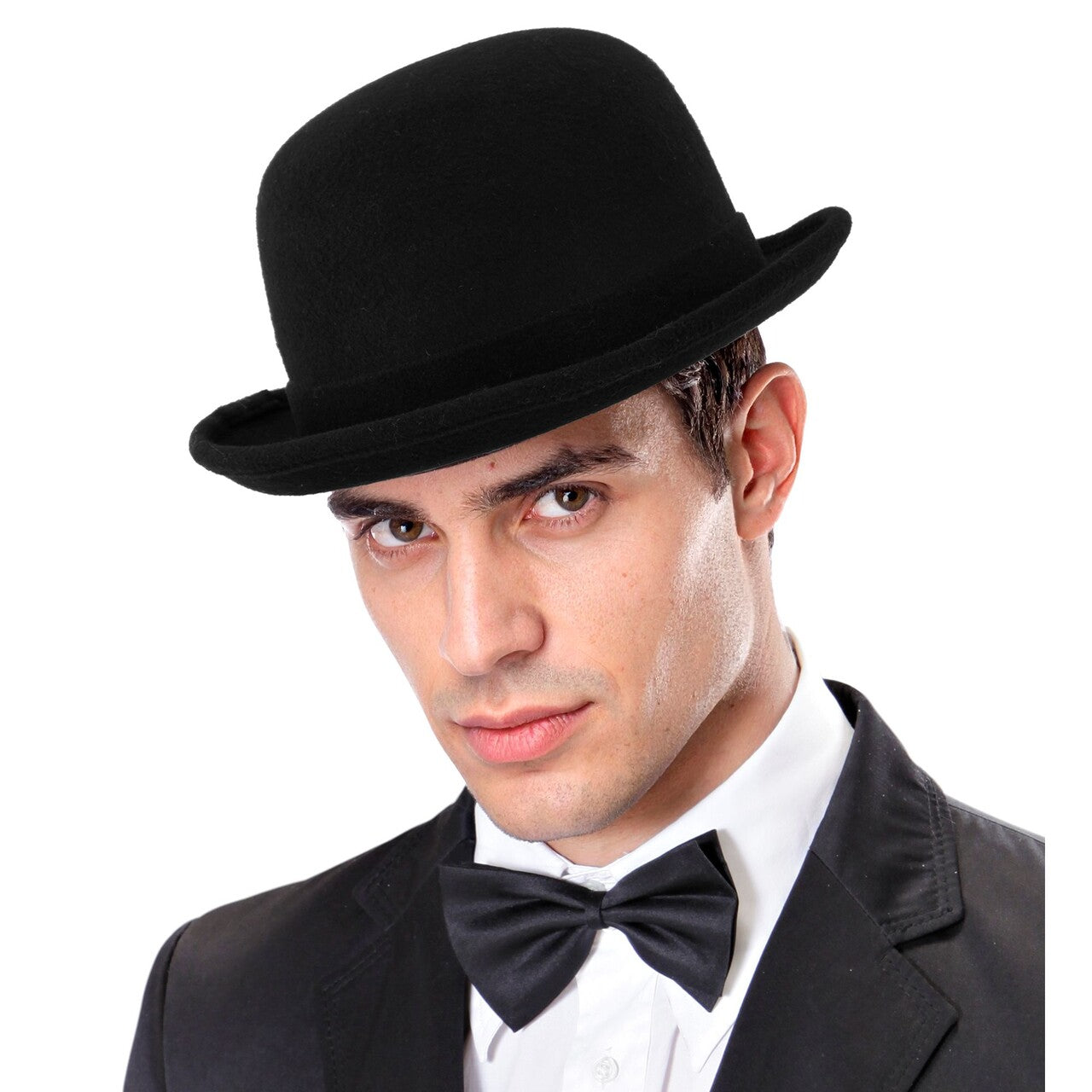 Op deze afbeelding zie je een Accessoires, van het merk Widmann. Bolhoed Zwart Wol Look