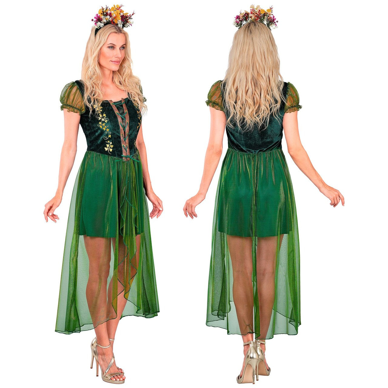 Op deze afbeelding zie je een Kostuums, van het merk Widmann. Forest Queen Vrouw Kostuum