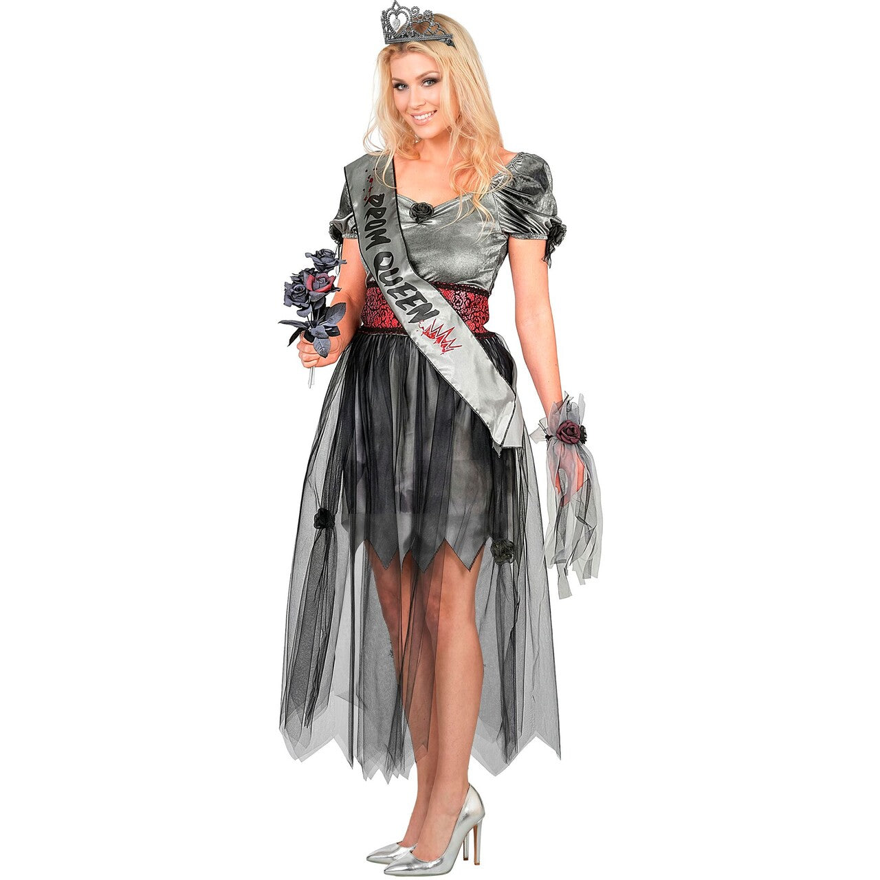Op deze afbeelding zie je een Kostuums, van het merk Widmann. Zombie Prom Queen Vrouw Kostuum