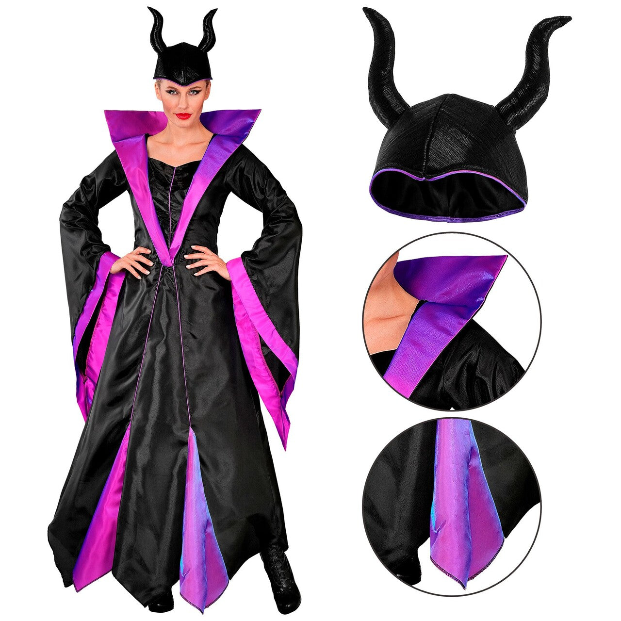 Op deze afbeelding zie je een Kostuums, van het merk Widmann. Malefica De Boze Fee Vrouw Kostuum
