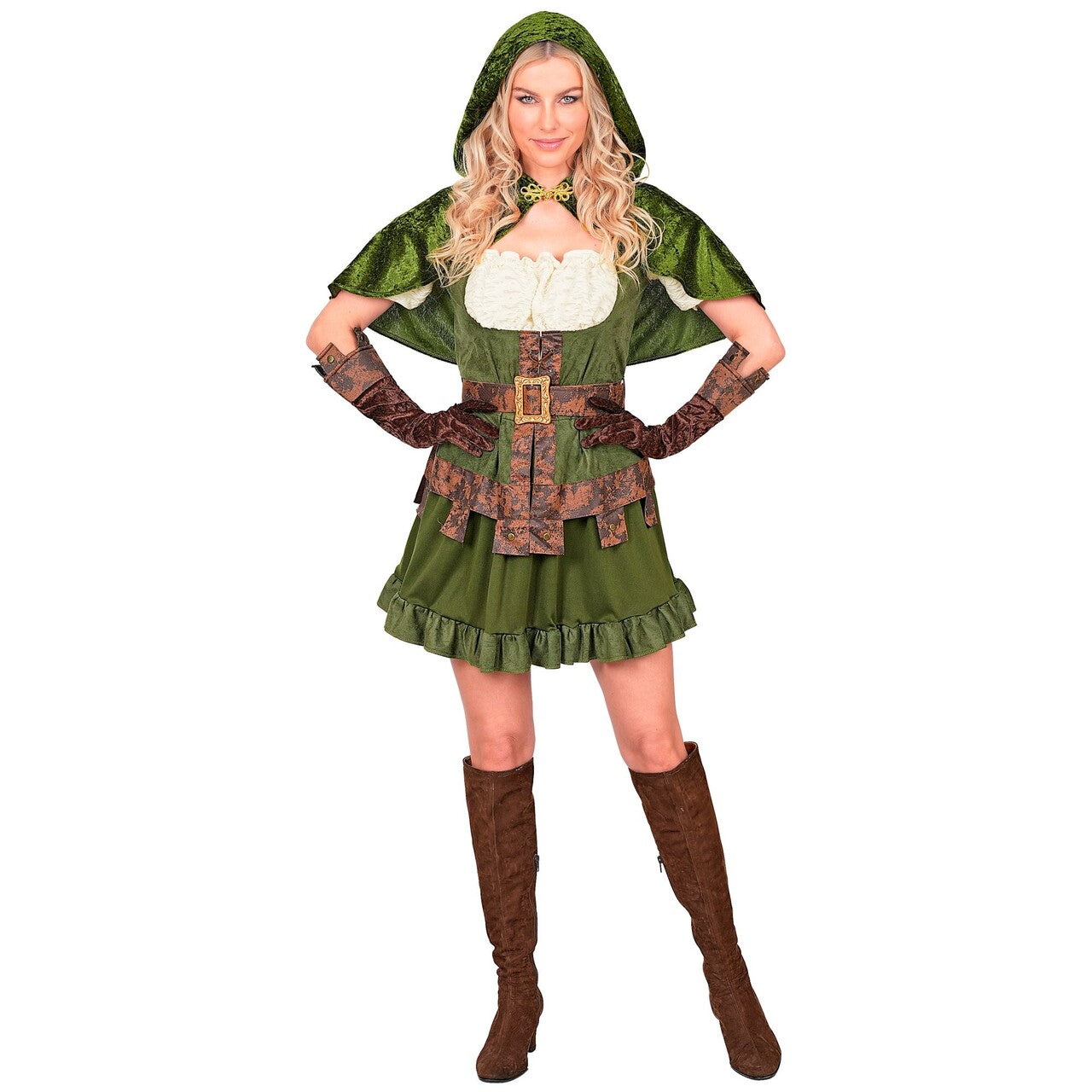 Op deze afbeelding zie je een Kostuums, van het merk Widmann. Robin Of Sherwood Vrouw Kostuum
