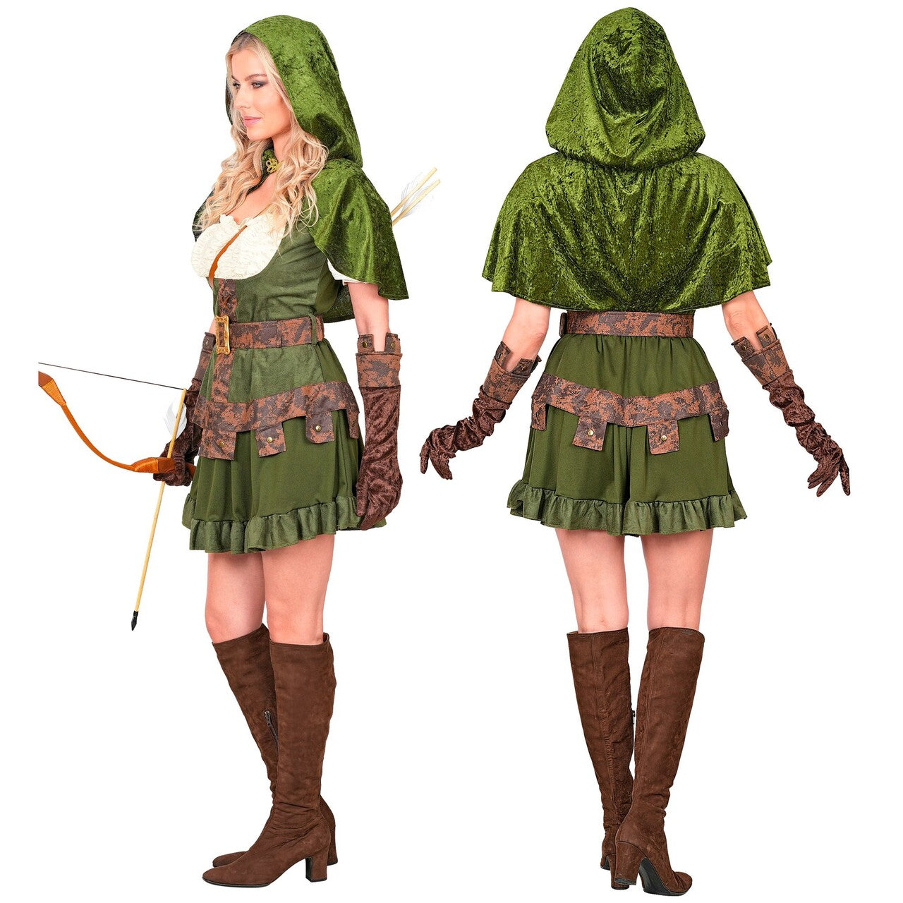 Op deze afbeelding zie je een Kostuums, van het merk Widmann. Robin Of Sherwood Vrouw Kostuum