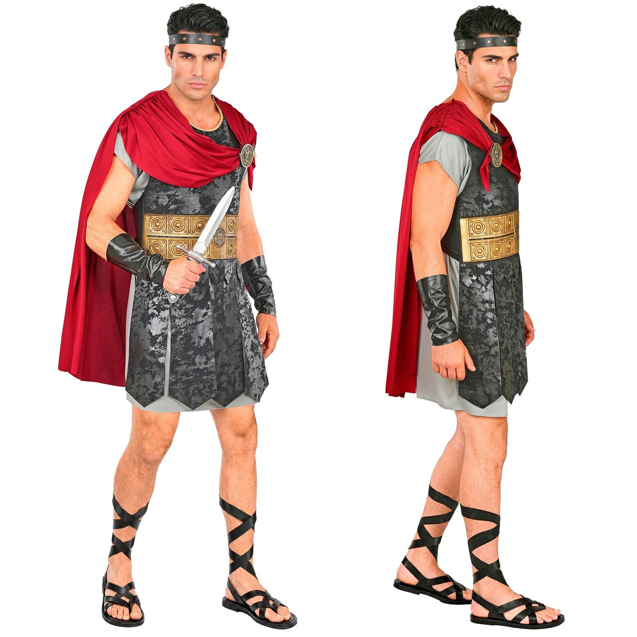 Op deze afbeelding zie je een Kostuums, van het merk Widmann. Romeinse Strijder Man Kostuum