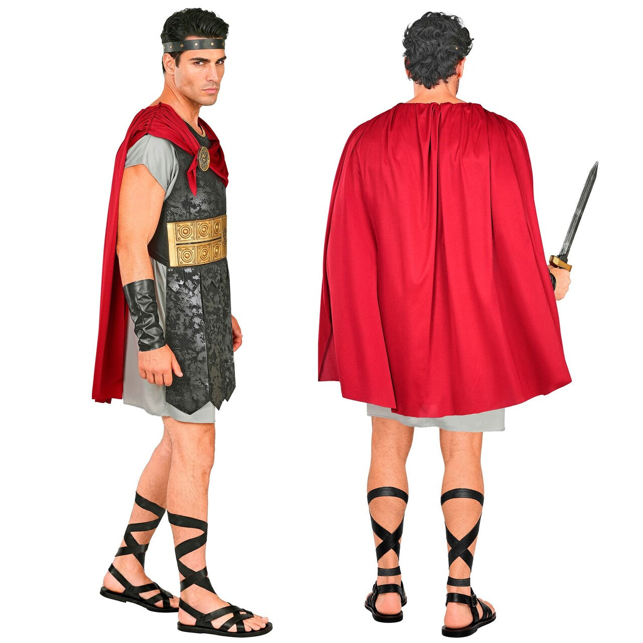 Op deze afbeelding zie je een Kostuums, van het merk Widmann. Romeinse Strijder Man Kostuum
