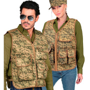 Op deze afbeelding zie je een Kostuums, van het merk Widmann. Camo Commando Vest