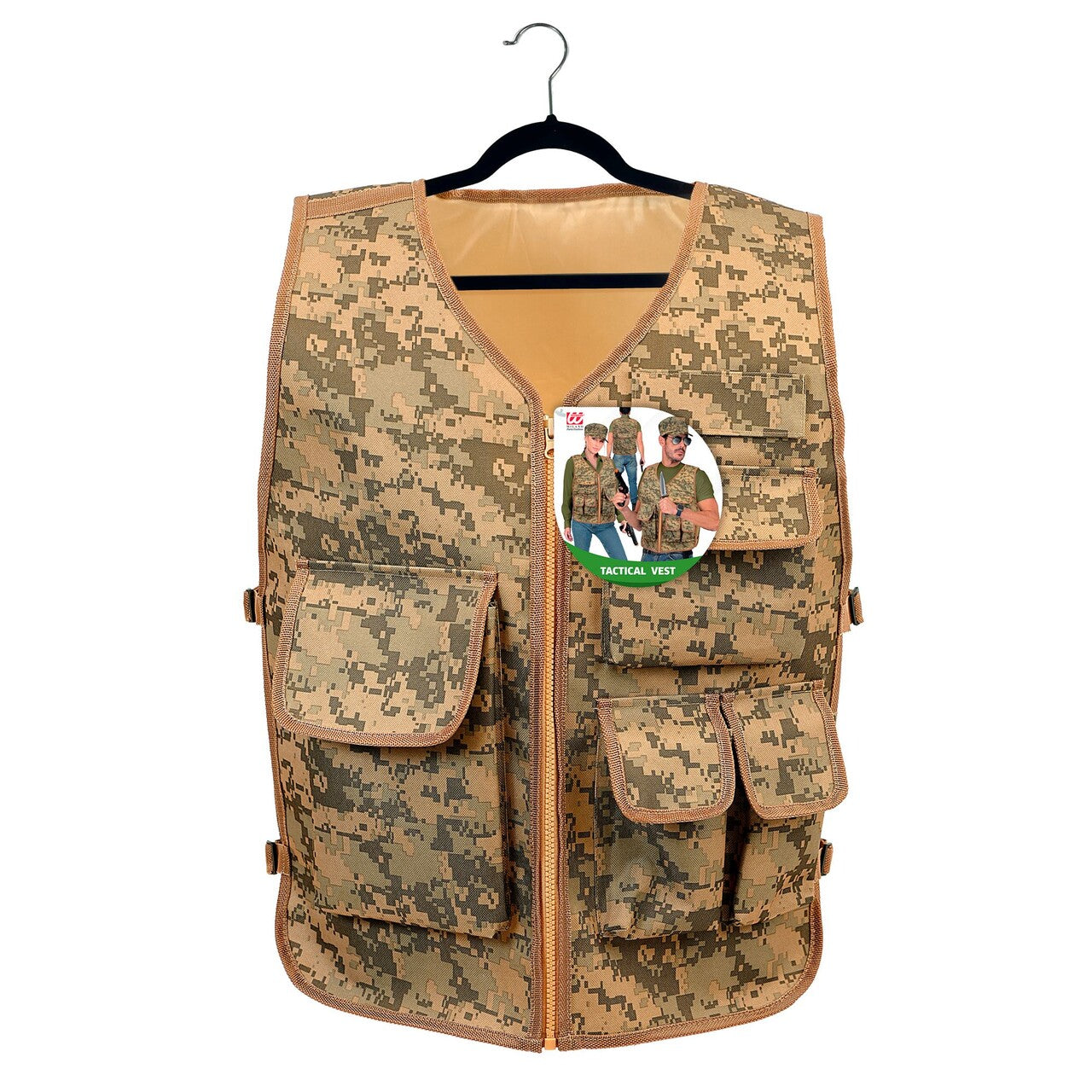 Op deze afbeelding zie je een Kostuums, van het merk Widmann. Camo Commando Vest