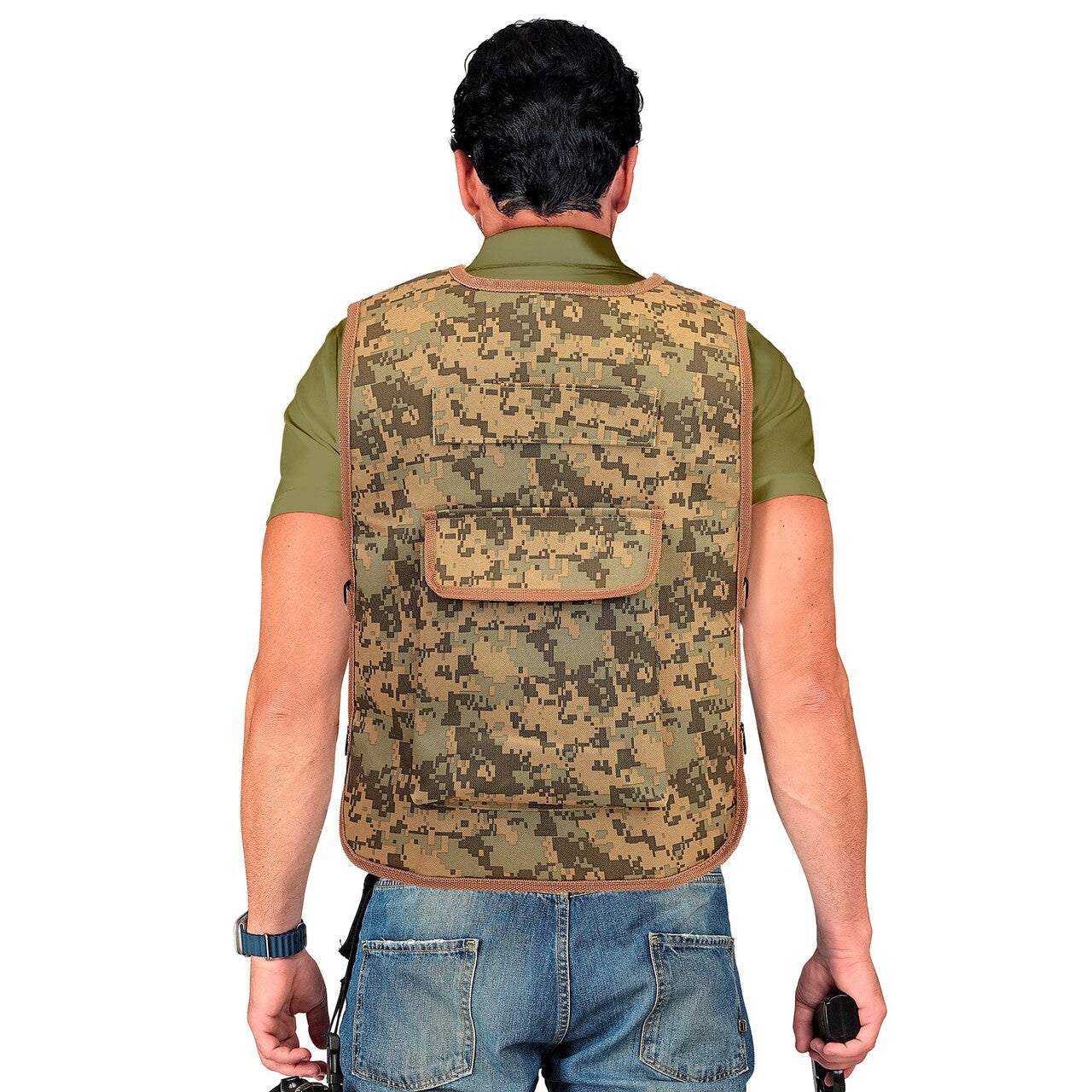 Op deze afbeelding zie je een Kostuums, van het merk Widmann. Camo Commando Vest