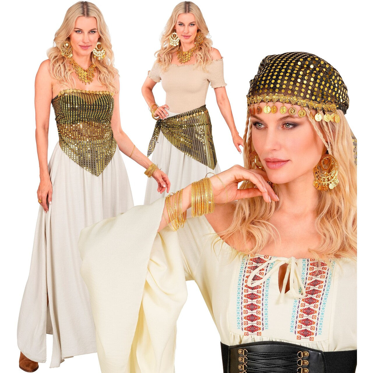 Op deze afbeelding zie je een Kostuums, van het merk Widmann. Bandana Sjaal Belly Dance Vrouw Kostuum