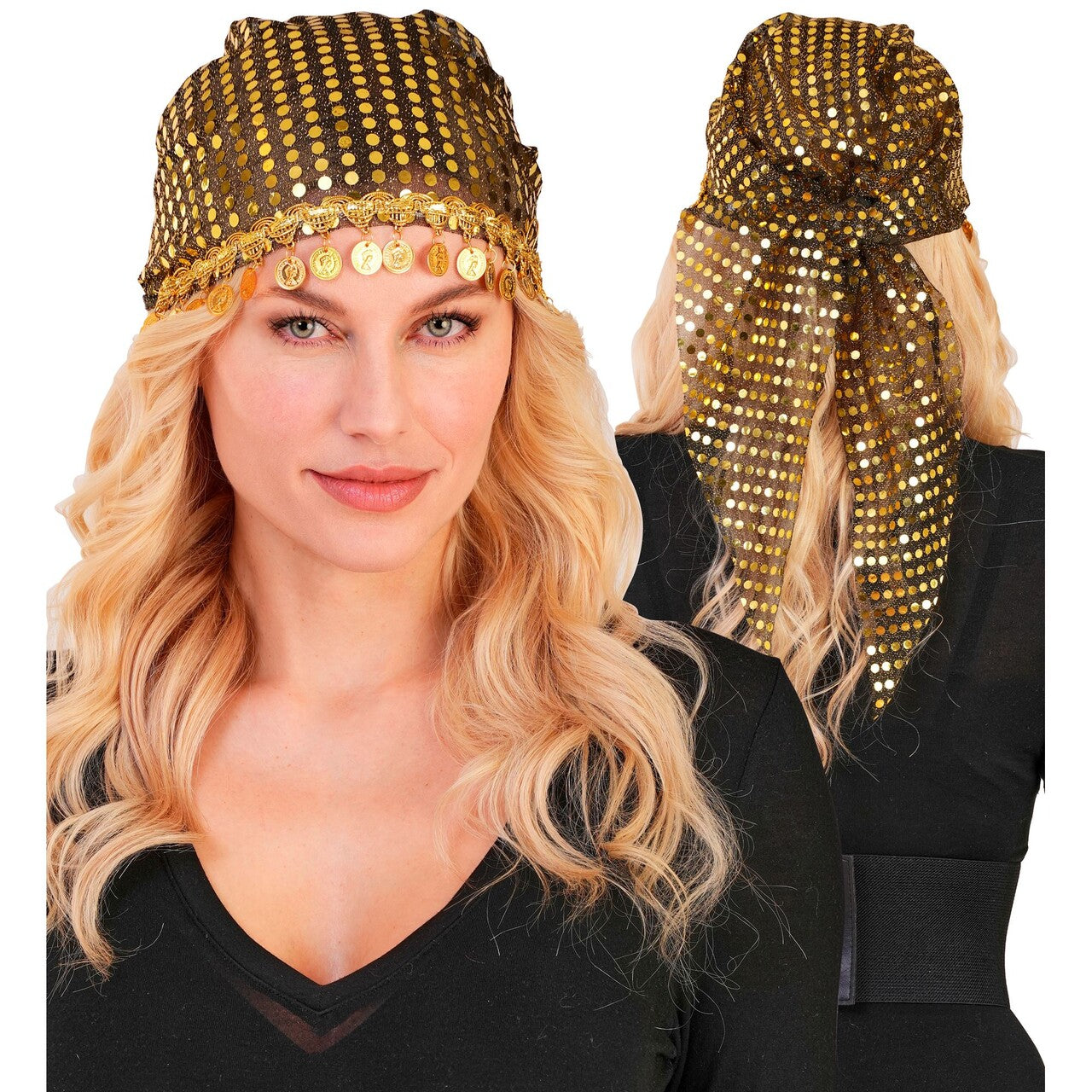 Op deze afbeelding zie je een Kostuums, van het merk Widmann. Bandana Sjaal Belly Dance Vrouw Kostuum