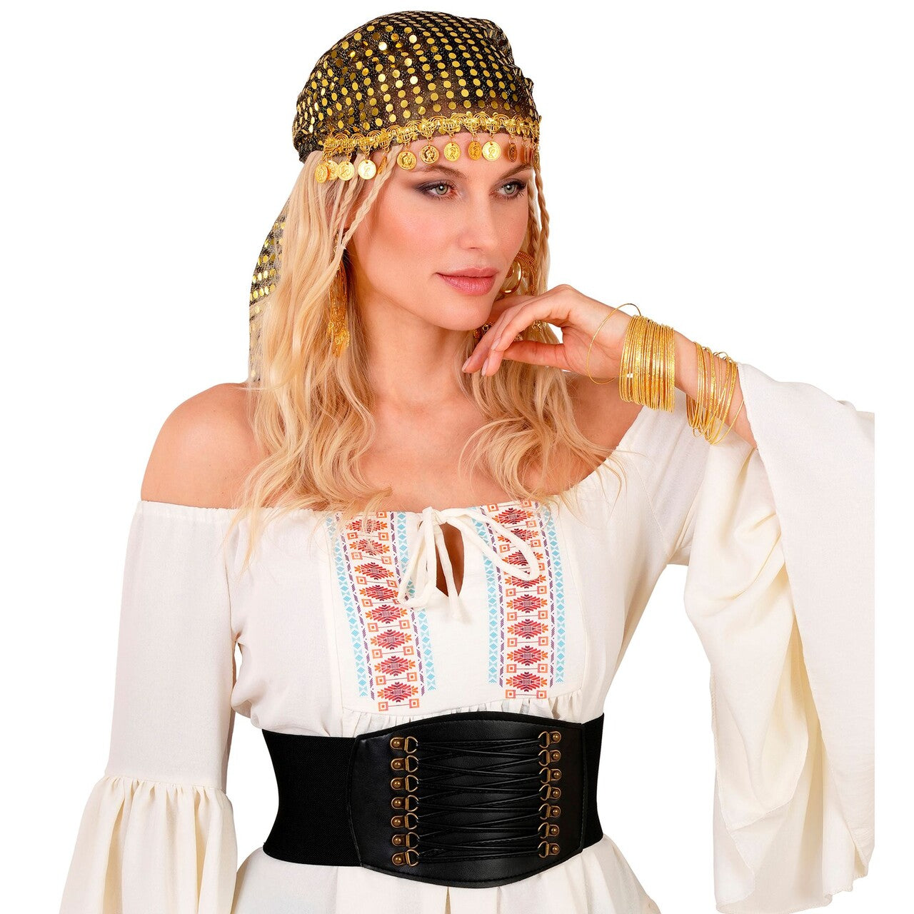 Op deze afbeelding zie je een Kostuums, van het merk Widmann. Bandana Sjaal Belly Dance Vrouw Kostuum