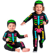 Op deze afbeelding zie je een Kostuums, van het merk Widmann. Colored Skeleton Kind Kostuum
