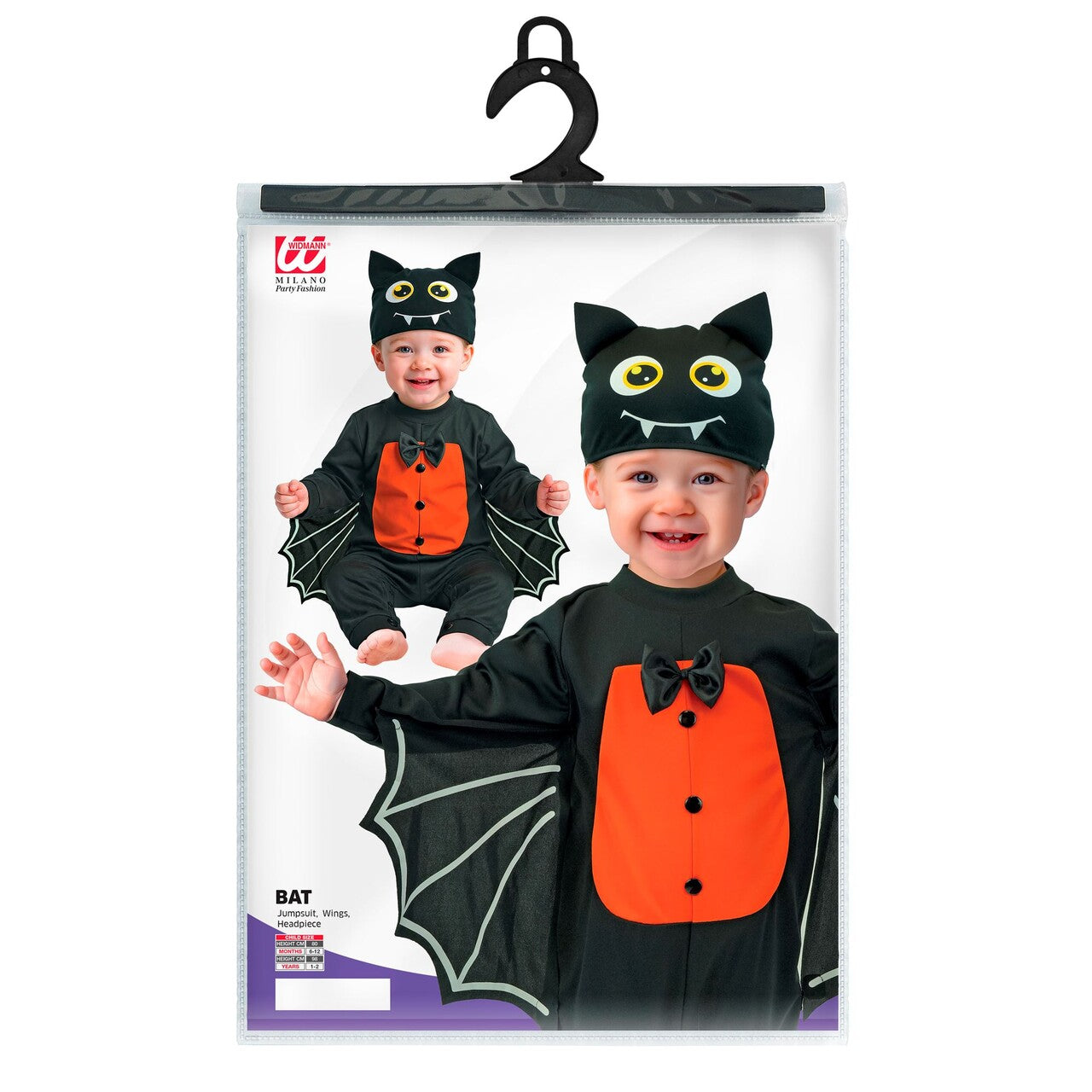 Op deze afbeelding zie je een Kostuums, van het merk Widmann. Baby Bat Kind Kostuum