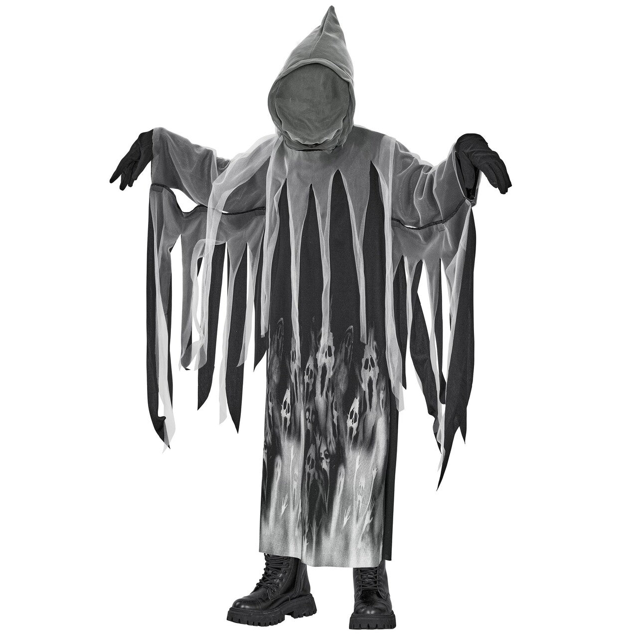 Op deze afbeelding zie je een Kostuums, van het merk Widmann. Foresaken Soul Reaper Kind Kostuum
