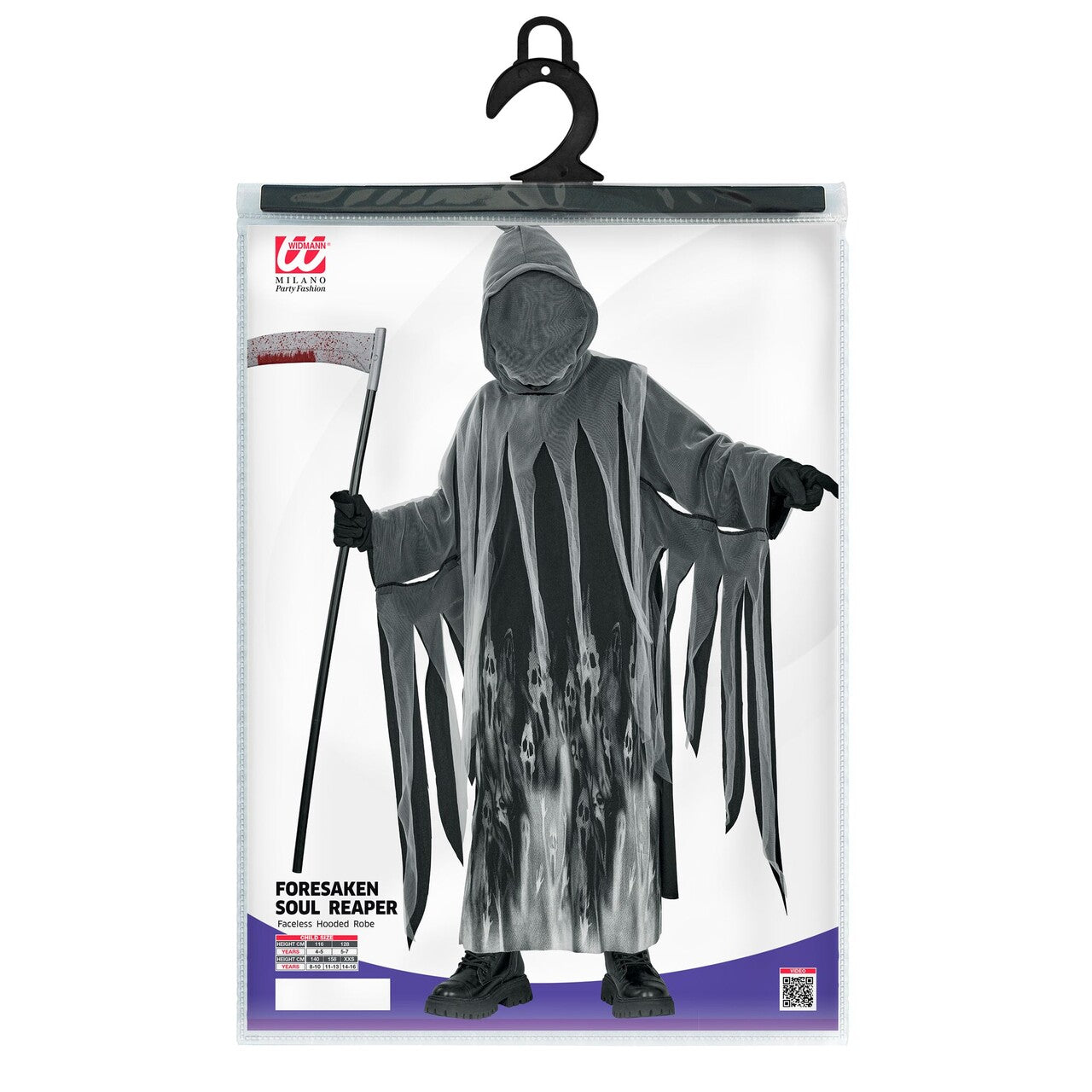 Op deze afbeelding zie je een Kostuums, van het merk Widmann. Foresaken Soul Reaper Kind Kostuum