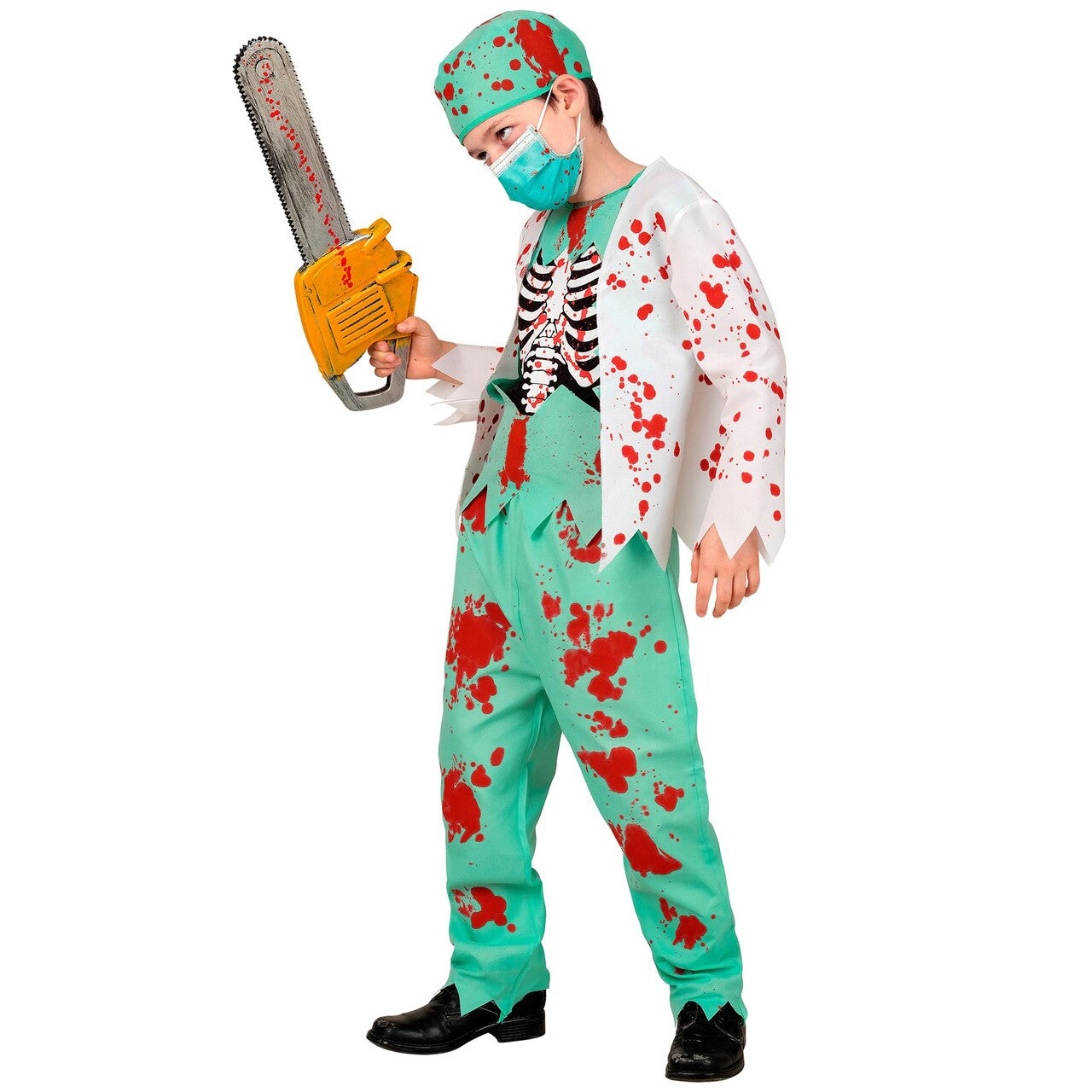 Op deze afbeelding zie je een Kostuums, van het merk Widmann. Zombie Dokter Jongen Kostuum
