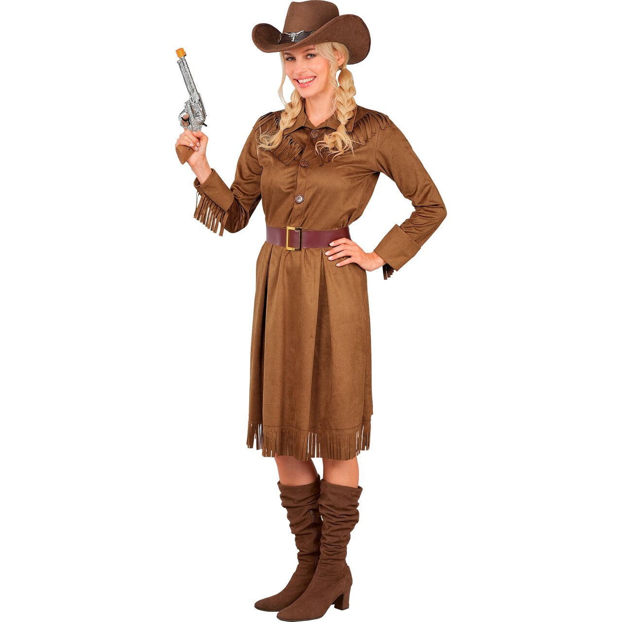 Op deze afbeelding zie je een Kostuums, van het merk Widmann. Western Girl Jolly Dolly Vrouw Kostuum