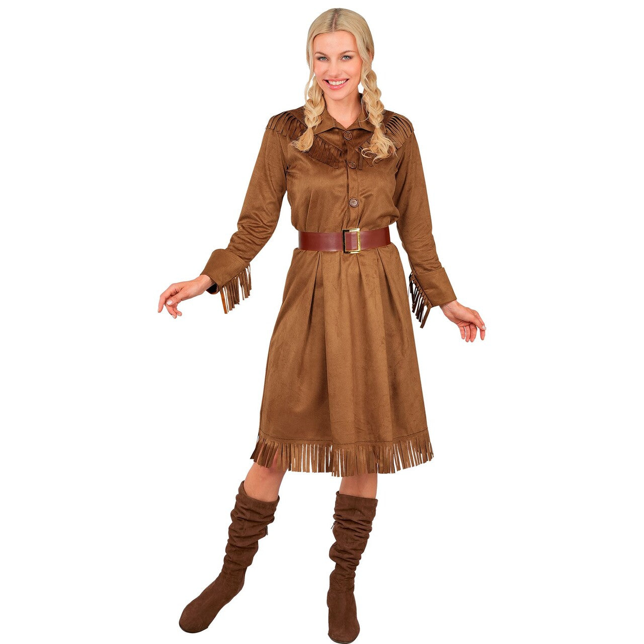 Op deze afbeelding zie je een Kostuums, van het merk Widmann. Western Girl Jolly Dolly Vrouw Kostuum
