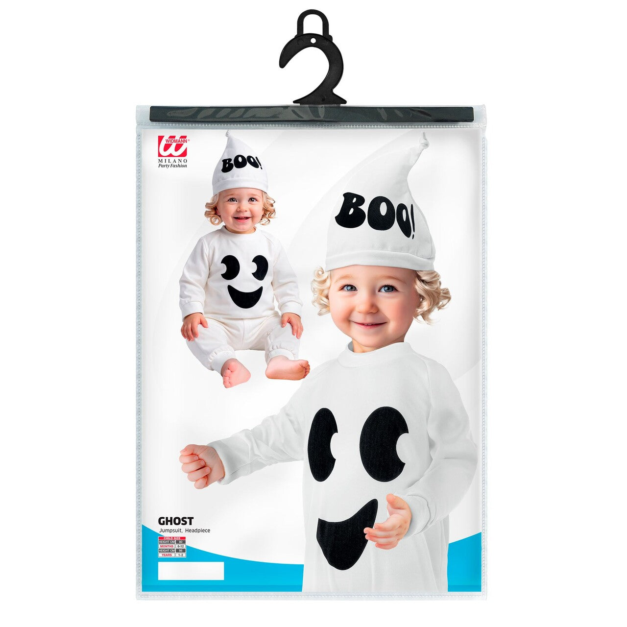 Op deze afbeelding zie je een Kostuums, van het merk Widmann. Spookje Boo Kind Kostuum