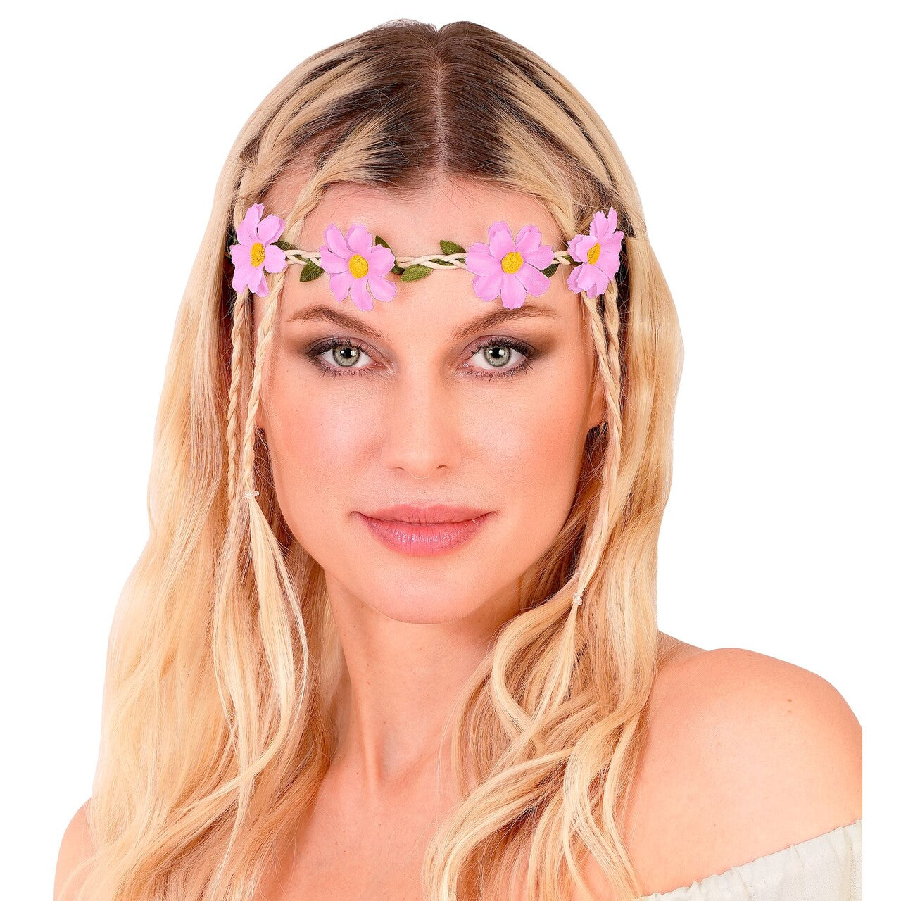 Op deze afbeelding zie je een Accessoires, van het merk Widmann. Boho Bloemen Hoofdband Paars