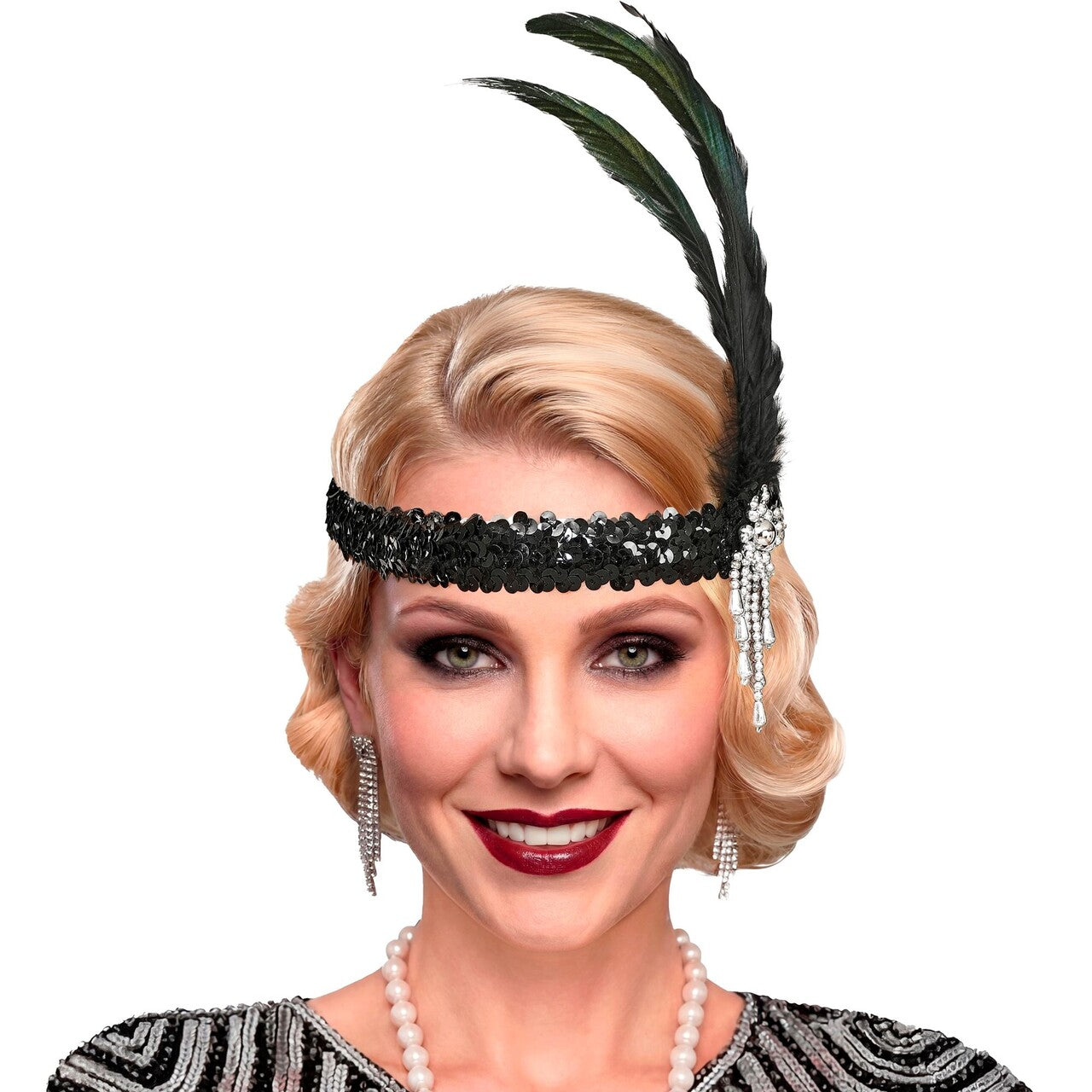 Op deze afbeelding zie je een Accessoires, van het merk Widmann. Roaring 20s Veren Hoofdband