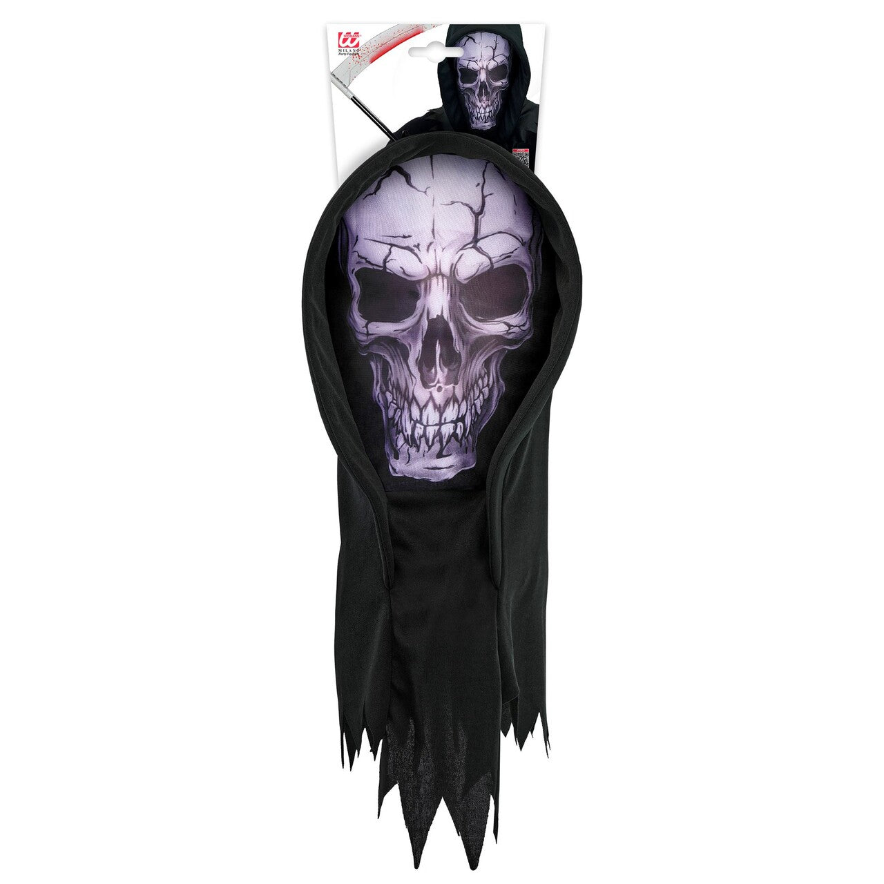Op deze afbeelding zie je een Accessoires, van het merk Widmann. Hooded Skull Masker