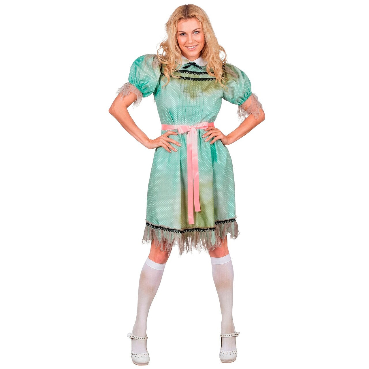 Op deze afbeelding zie je een Kostuums, van het merk Widmann. Possessed Doll Vrouw Kostuum