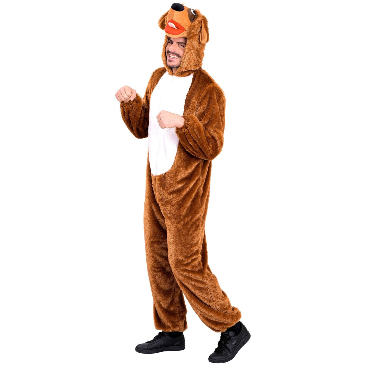 Op deze afbeelding zie je een Kostuums, van het merk Widmann. Hond Henk Onesie Kostuum
