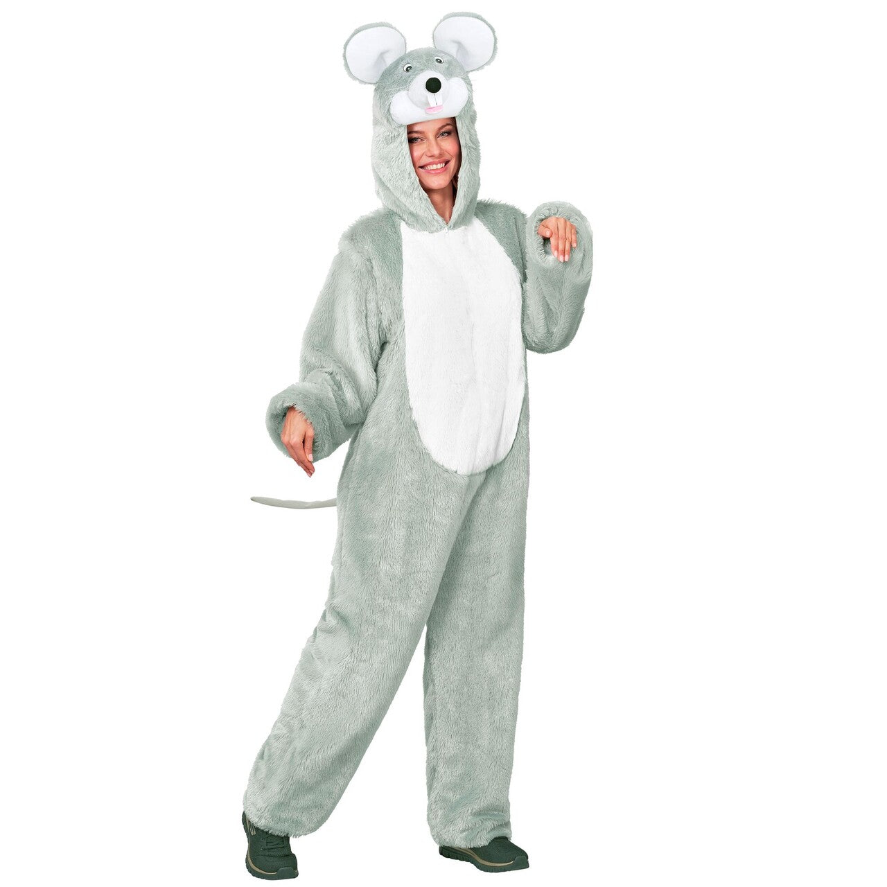 Op deze afbeelding zie je een Kostuums, van het merk Widmann. Pluizige Muis Onesie Kostuum