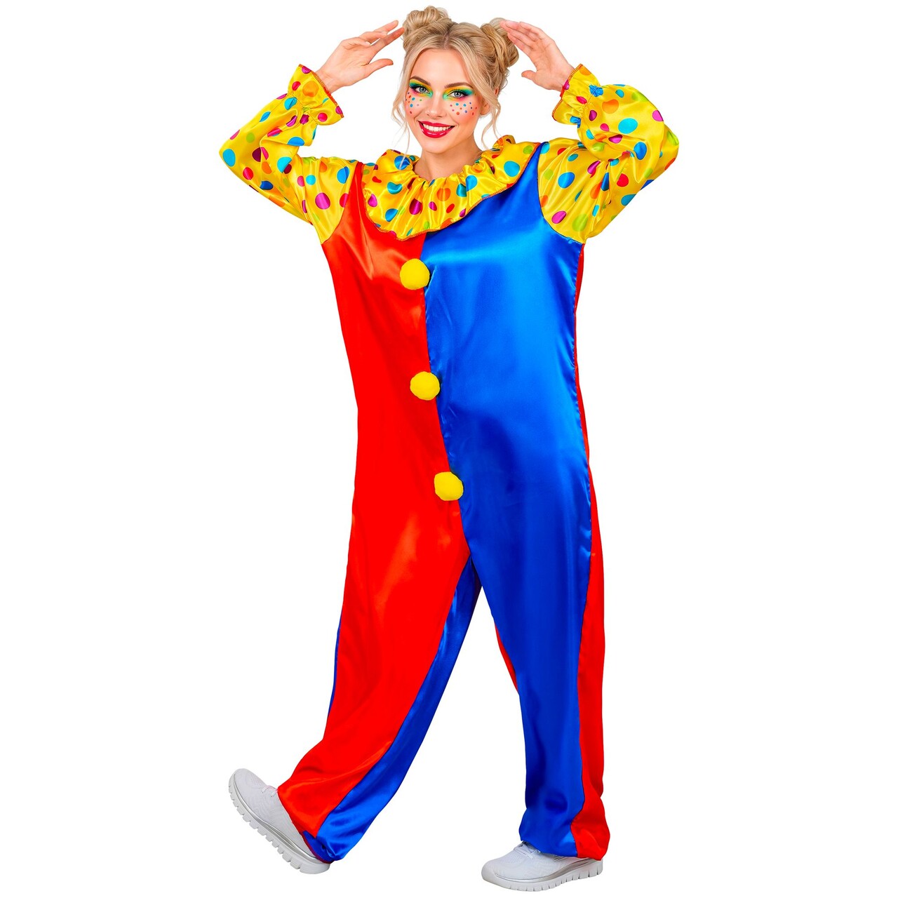 Op deze afbeelding zie je een Kostuums, van het merk Widmann. Crazy Clown Kostuum