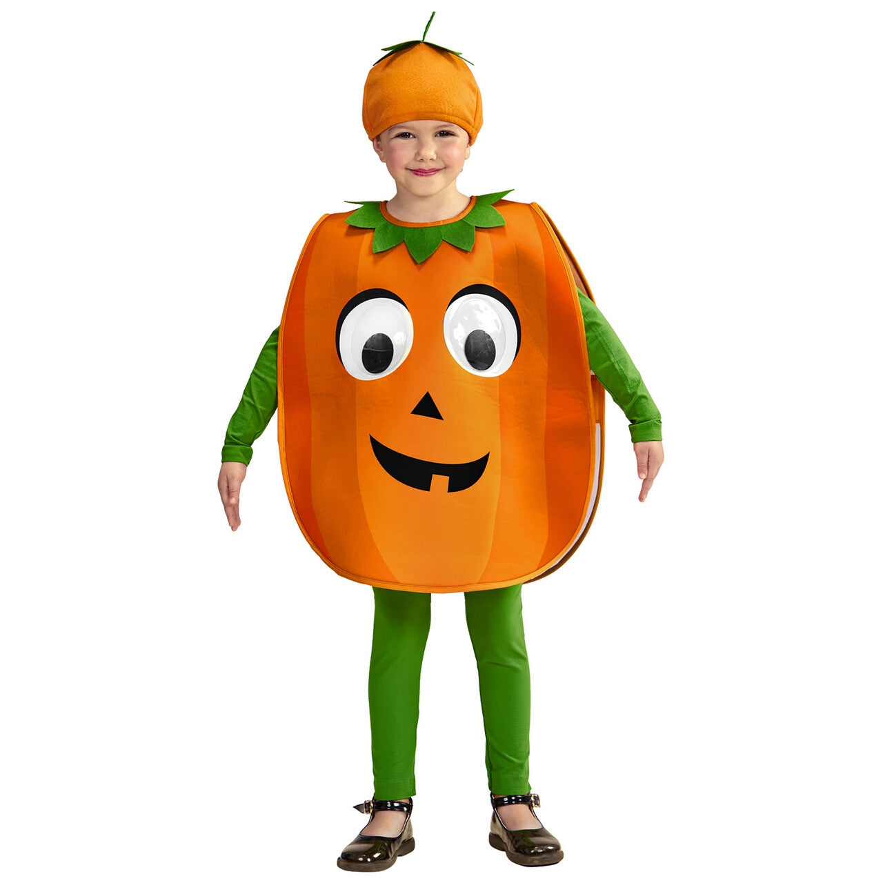 Op deze afbeelding zie je een Kostuums, van het merk Widmann. Smiley Pompoen Grote Ogen Kind Kostuum