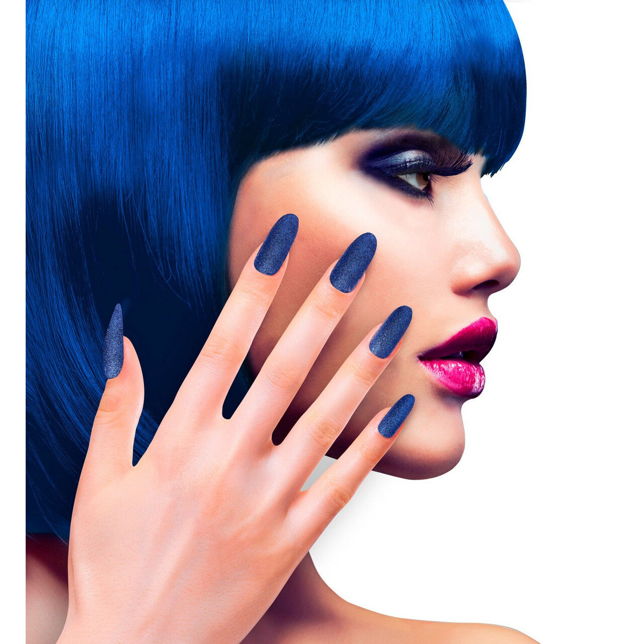Op deze afbeelding zie je een Accessoires, van het merk Widmann. Nagels Diva Glitter Blauw