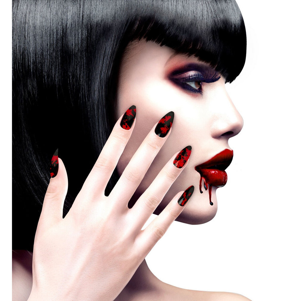 Op deze afbeelding zie je een Accessoires, van het merk Widmann. Duivelin Nagels Stiletto Bloed