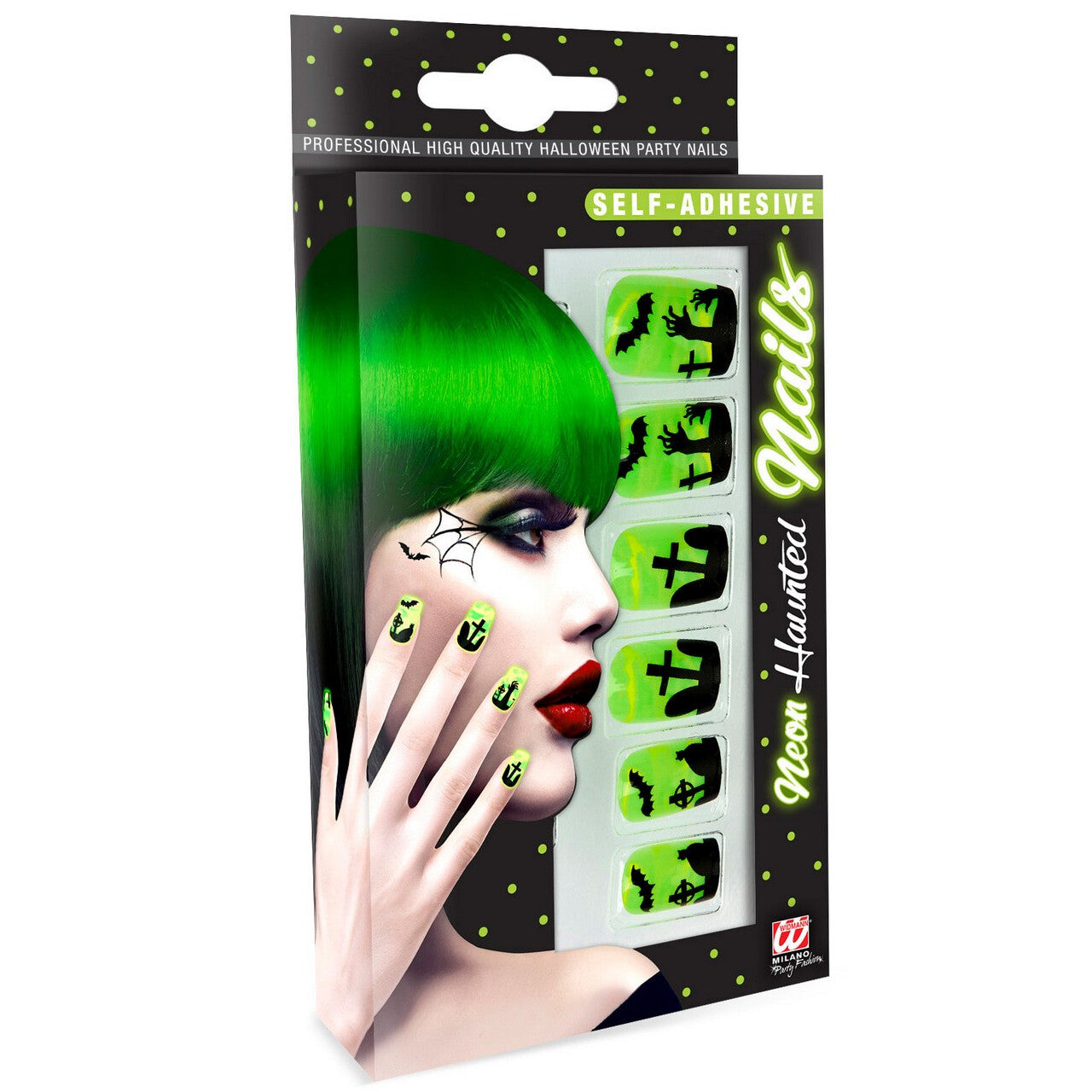 Op deze afbeelding zie je een Accessoires, van het merk Widmann. Enge Nagels Spookhuis Neon
