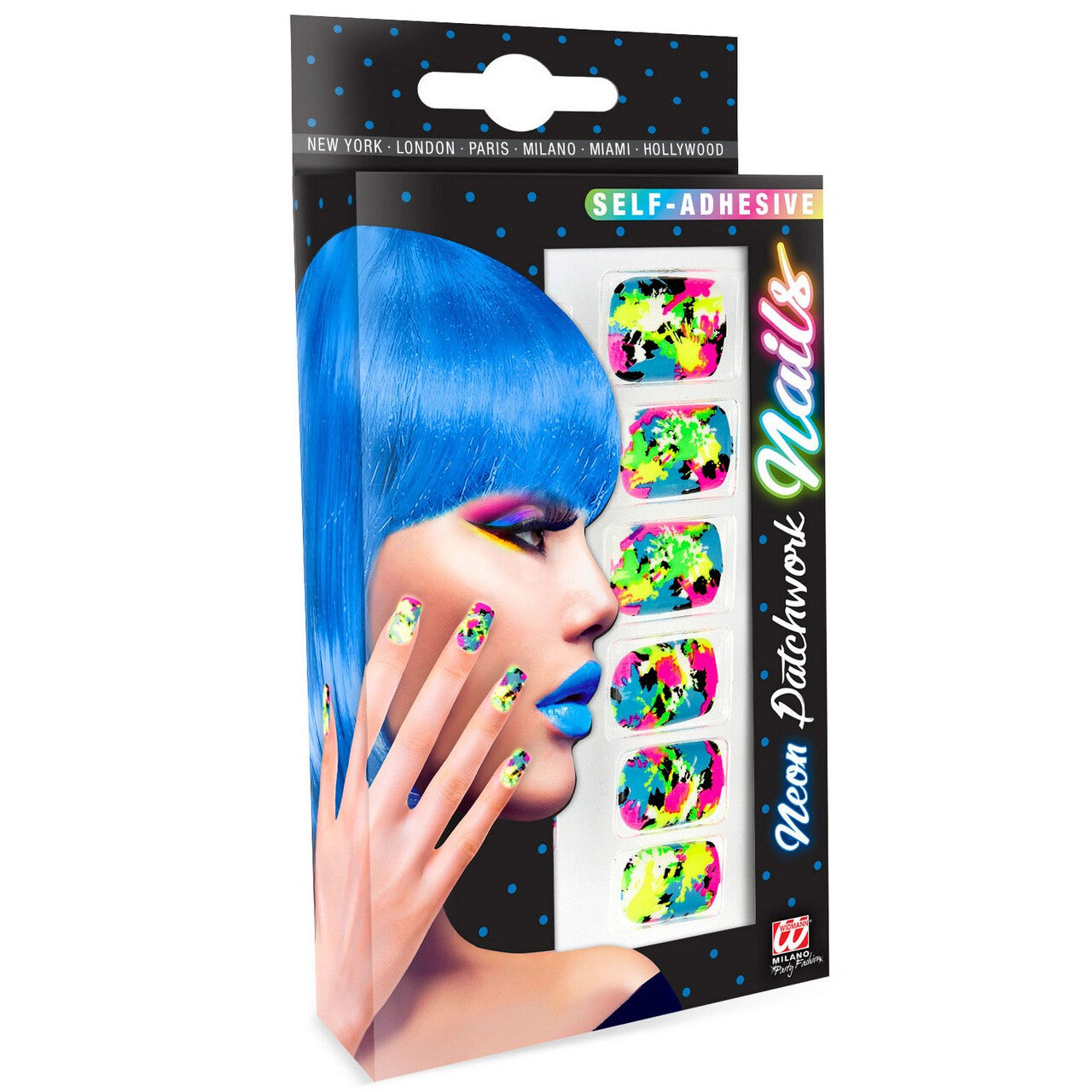 Op deze afbeelding zie je een Accessoires, van het merk Widmann. Bonte Nagels Lapwerk Neon