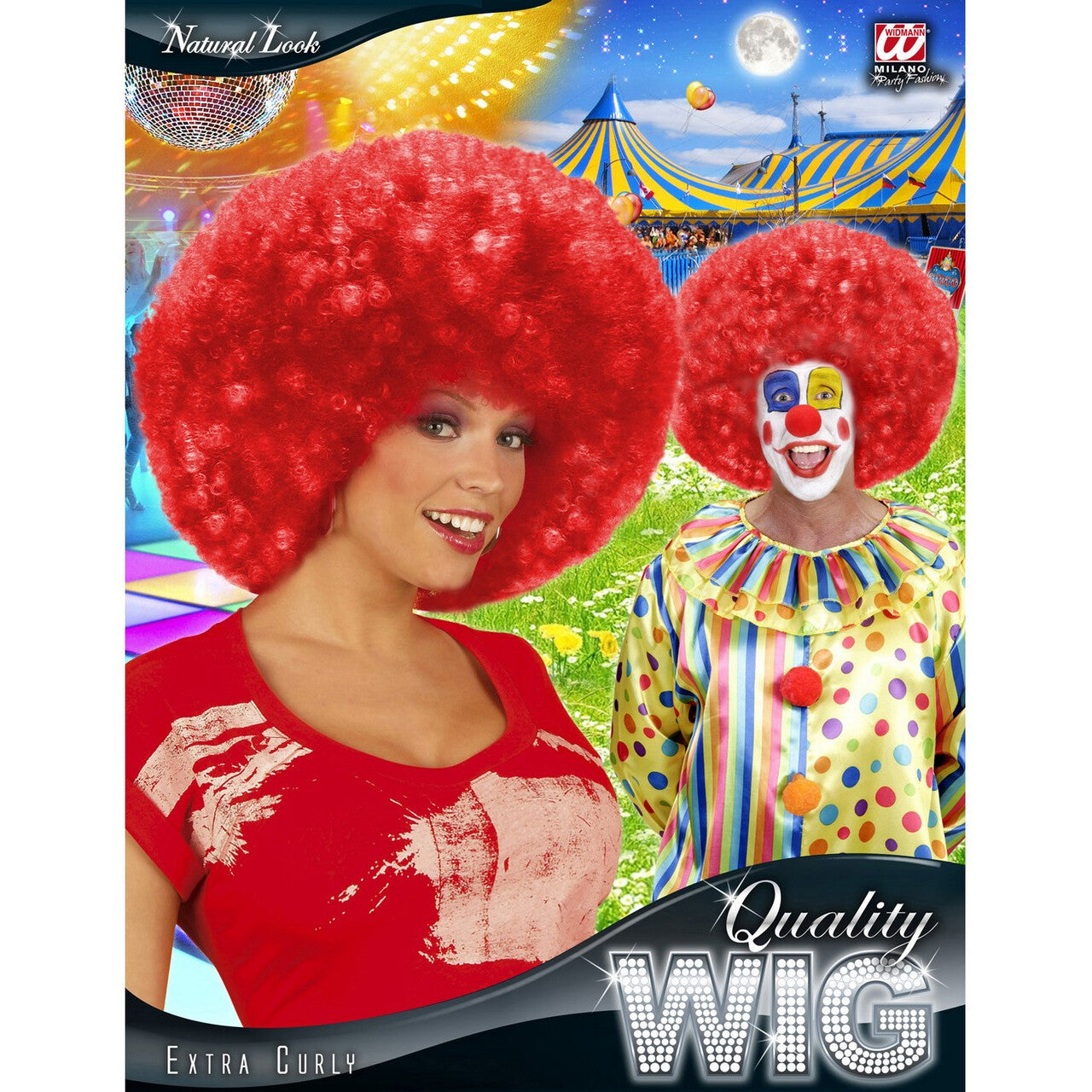 Op deze afbeelding zie je een Accessoires, van het merk Widmann. Pruik Jimmy Flash Extra Krul, Rood