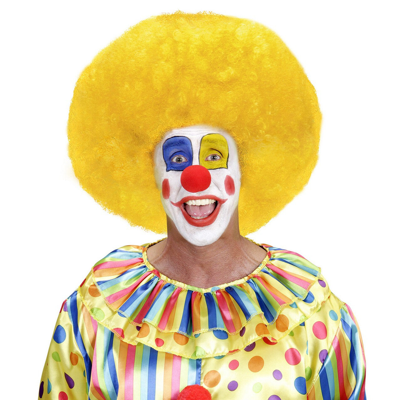 Op deze afbeelding zie je een Accessoires, van het merk Widmann. Pruik Jimmy Flash Extra Krul, Geel