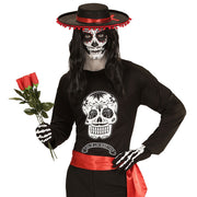 Op deze afbeelding zie je een Kostuums, van het merk Widmann. Dia De Los Muertos Mamba Shirt Man
