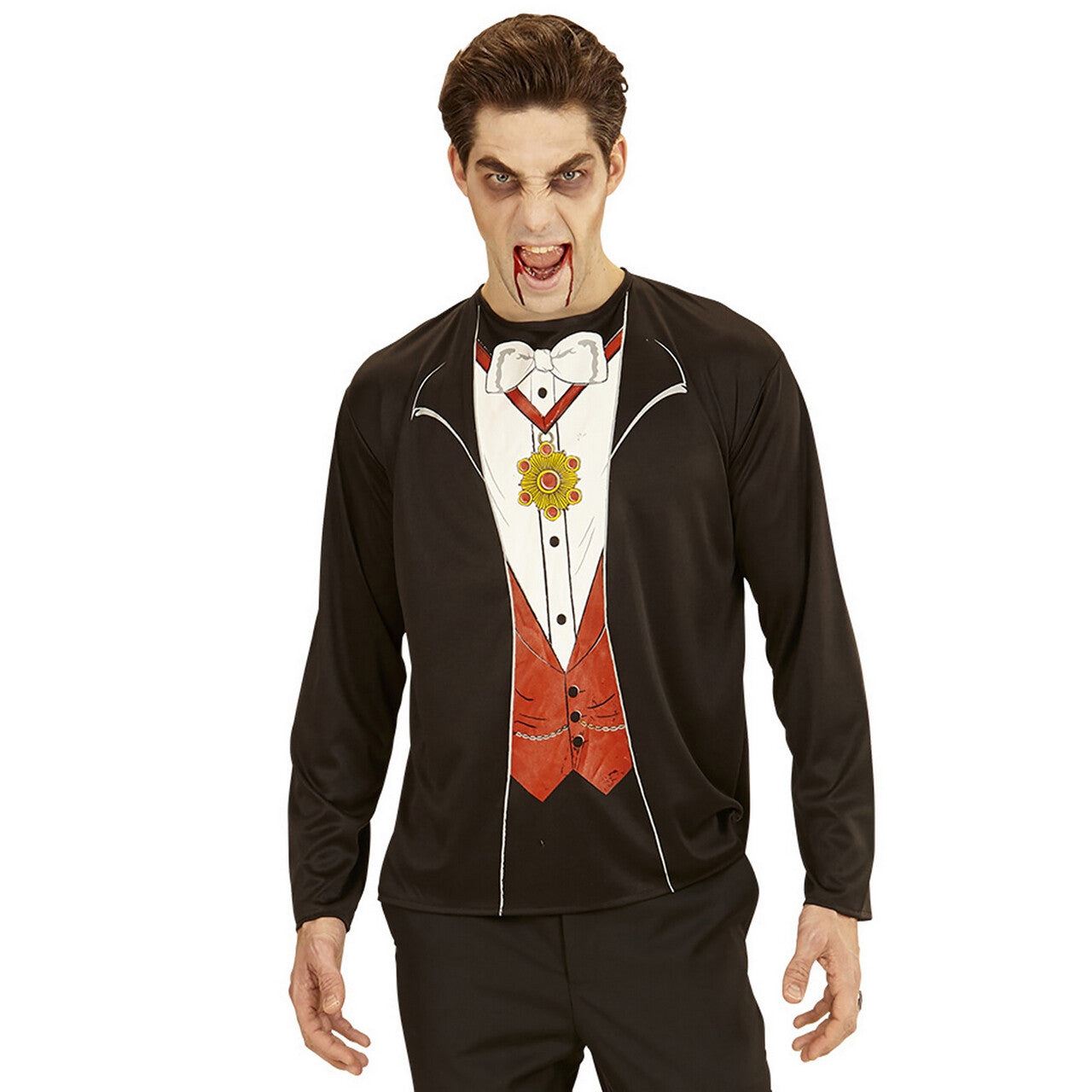 Op deze afbeelding zie je een Kostuums, van het merk Widmann. Vampier Rashan Shirt Man