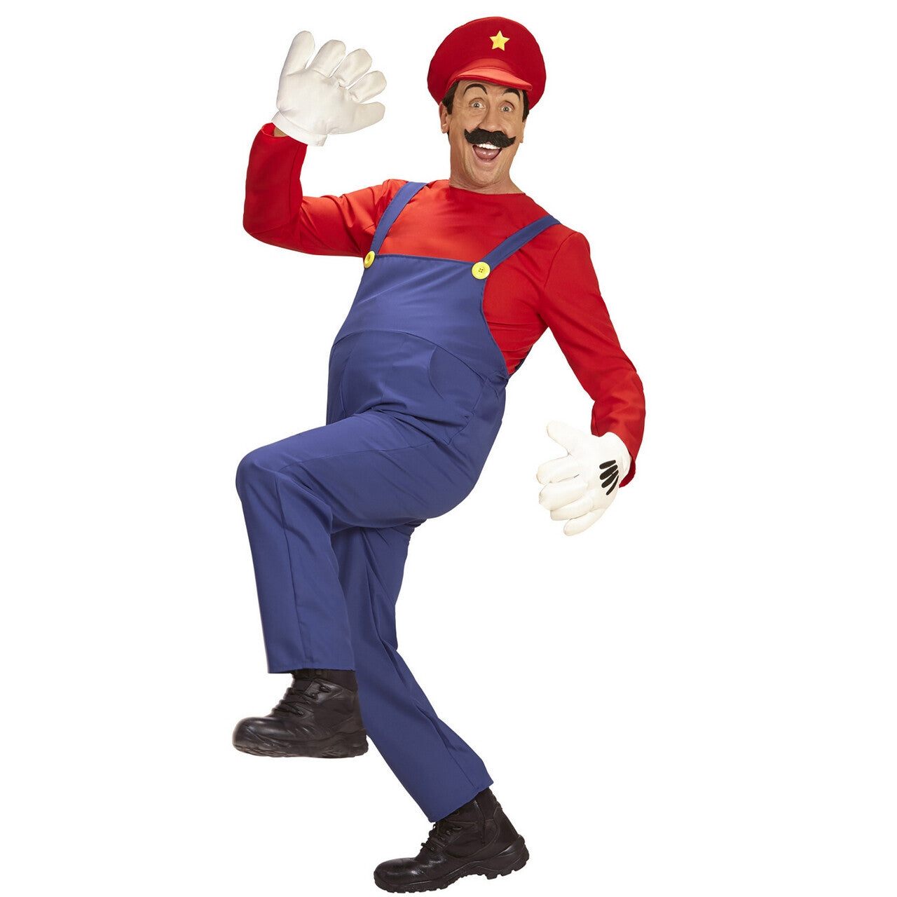 Op deze afbeelding zie je een Kostuums, van het merk Widmann. Super Loodgieter Mario Man Kostuum