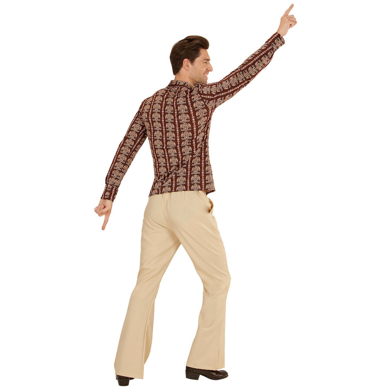 Op deze afbeelding zie je een Kostuums, van het merk Widmann. Groovy Garry 70s Heren Shirt, Old School Man