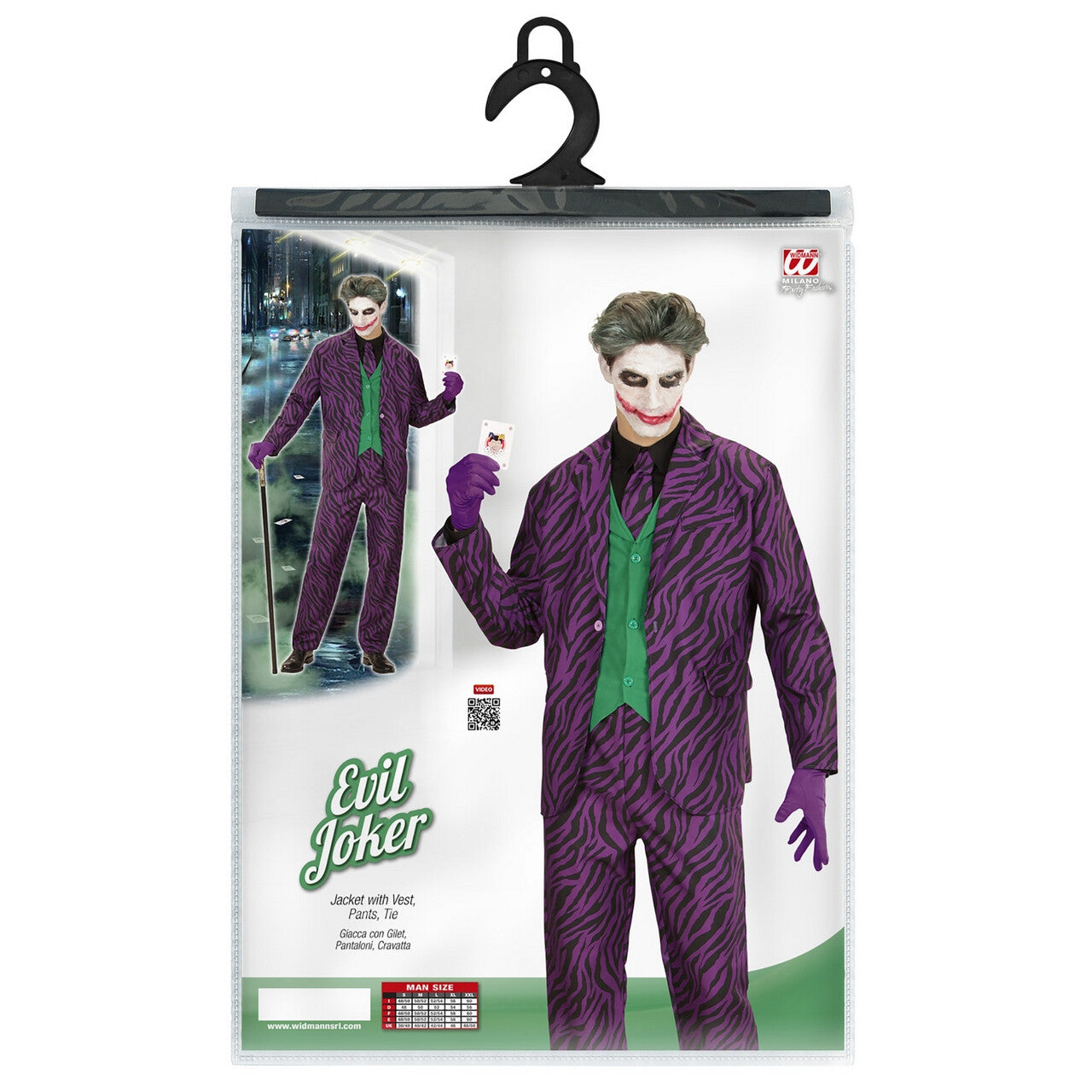 Op deze afbeelding zie je een Kostuums, van het merk Widmann. Classy Joker Man Kostuum