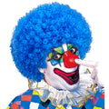 Afro Clownpruik Krullen, Licht Blauw