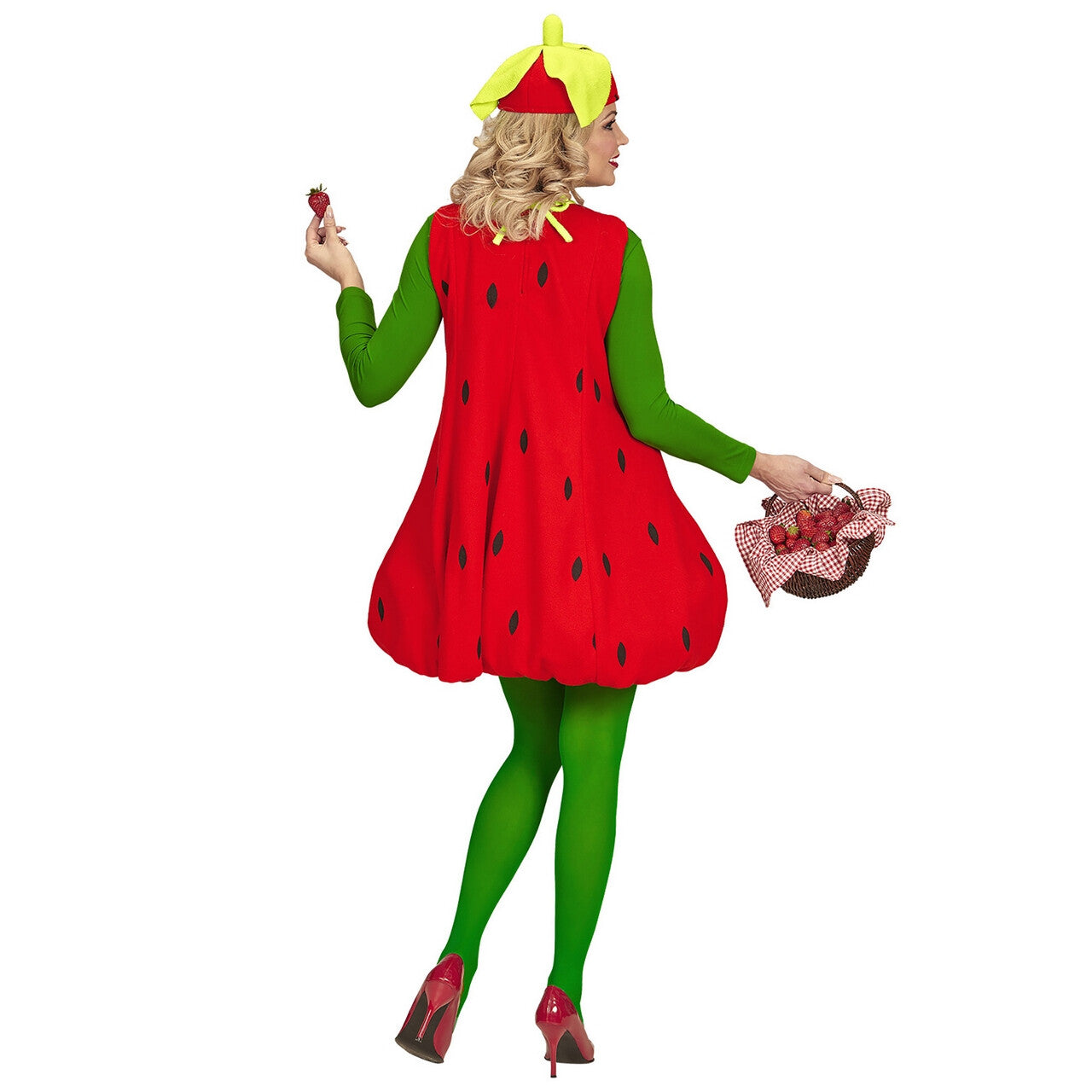 Op deze afbeelding zie je een Kostuums, van het merk Widmann. Pluk De Aardbei Kostuum