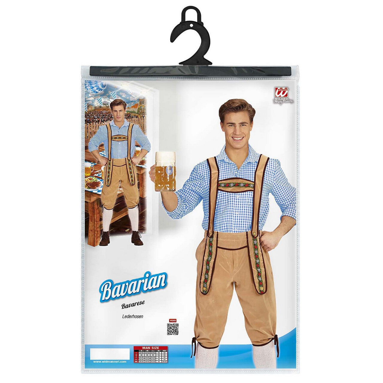 Op deze afbeelding zie je een Kostuums, van het merk Widmann. Beierse Lederhose Kohl Beige Man